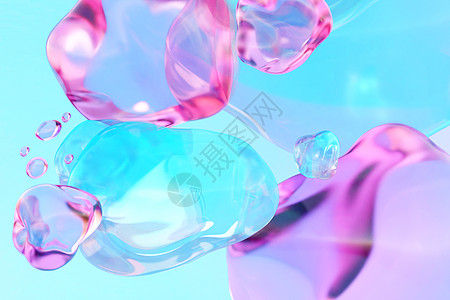 blender抽象气泡玻璃场景图片