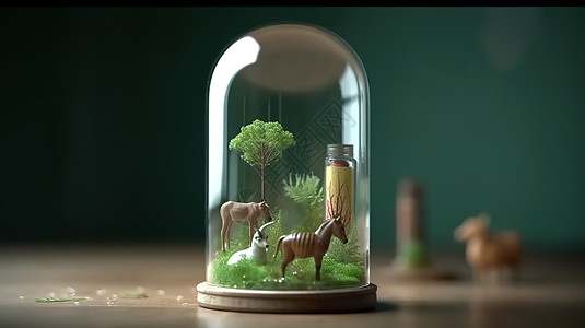 玻璃瓶里野生动物世界图片