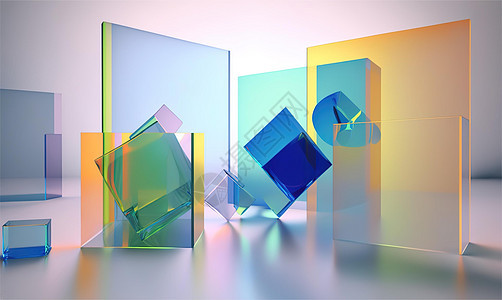 抽象几何背景半透明玻璃图片