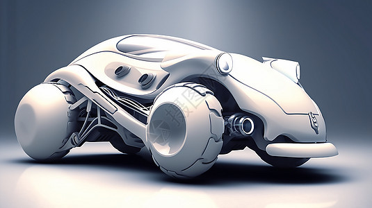 科幻流线型汽车3D模型图片