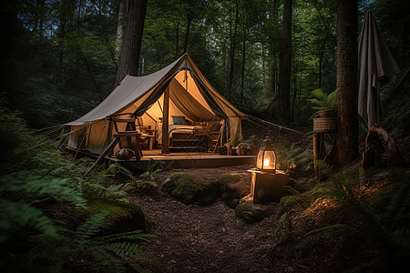 森林里的露营图片