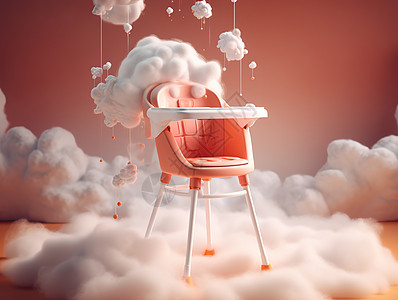 云朵上的儿童餐椅图片