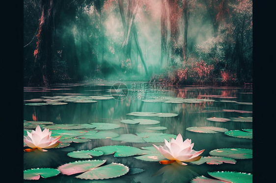 湖水里的莲花图片