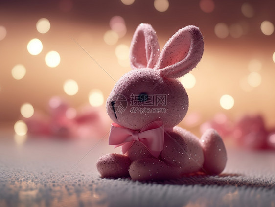 粉色小兔子玩具图片