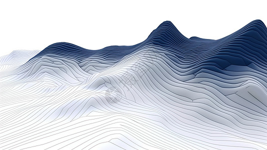 蓝色线条山脉背景图片