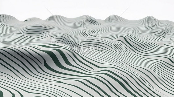 绿色波浪线条山脉图片