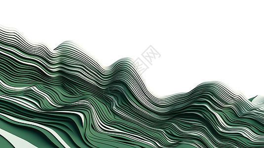 绿色波浪线条山脉模型图背景图片