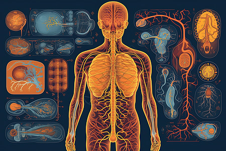 人体神经血管背景图片