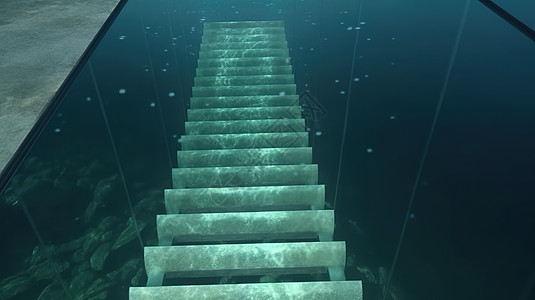 台阶在水中背景图片