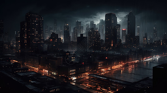 城市黑暗中的美图片