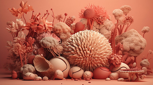粉色植物模型图片
