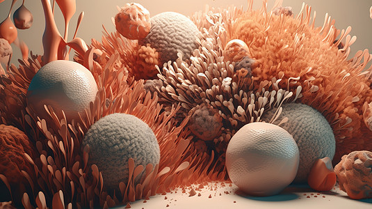 3D粉色植物模型图片