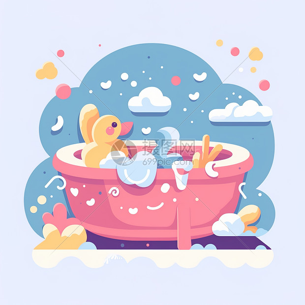 婴儿卡通浴缸图片