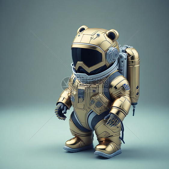 金色金属宇航员熊图片