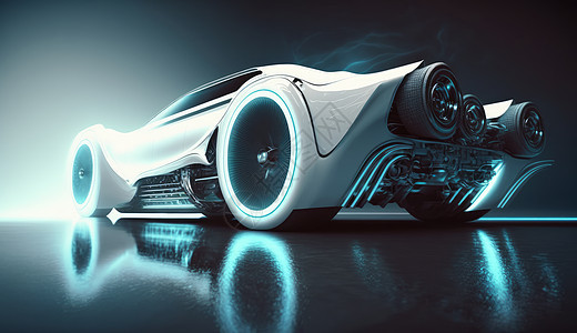 流线型蓝光科幻科技感汽车图片