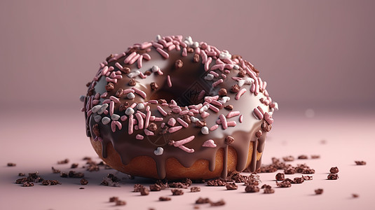 3D美食模型巧克力甜甜圈图片