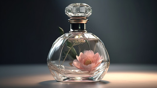 3D产品模型花卉香水玻璃瓶图片