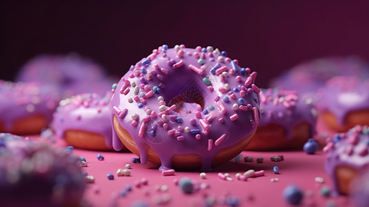 3D美食甜甜圈食品模型图片