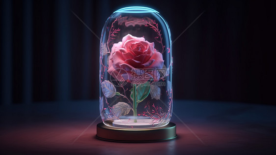 容器里的玫瑰花图片