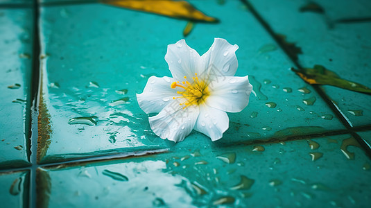 雨后地上的一朵花图片