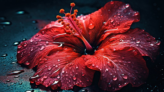 红色的木槿花图片