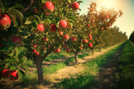 果园里的有机苹果图片