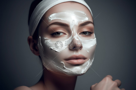 年轻女性面部护理图片