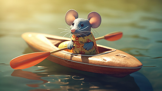 皮划艇上的老鼠图片