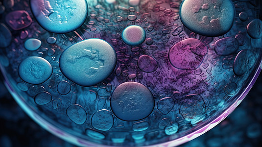 培养皿里的蓝色细菌图片