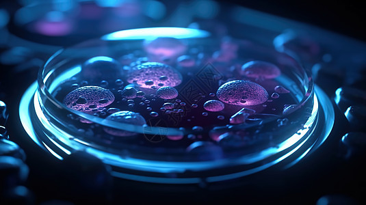 蓝紫色的培养皿细菌图片