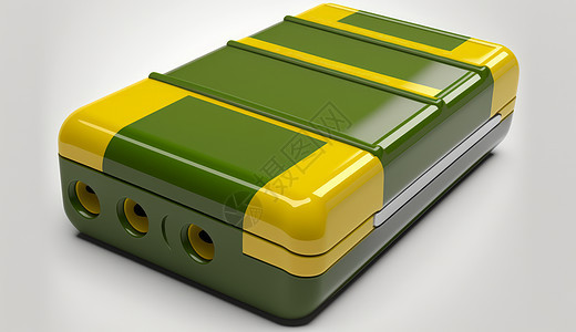 塑料质感绿色现代锂离子电池图片