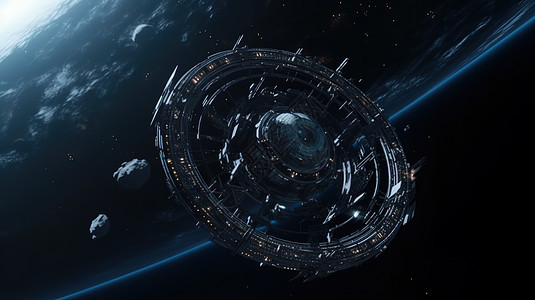 科幻太空宇宙飞船背景图片