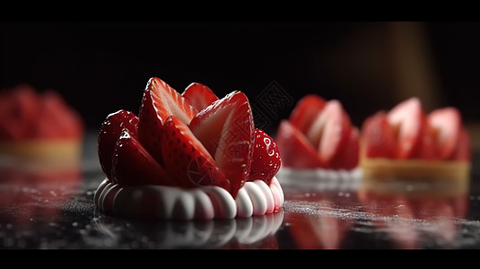 美味的草莓甜点蛋糕食物图片