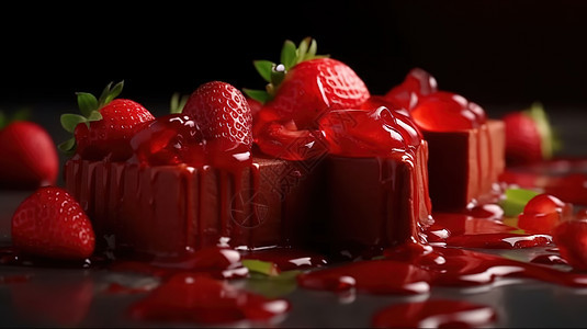 草莓甜点蛋糕食物图片