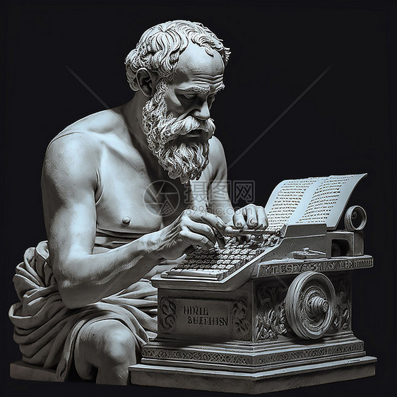 哲学家使用打字机图片