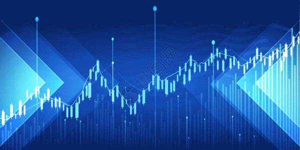简约蓝色科技背景金融股市gif动图高清图片