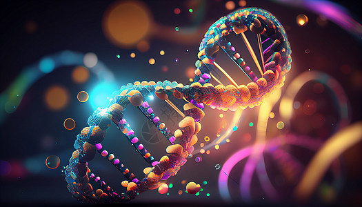 螺旋DNA细胞手绘图片