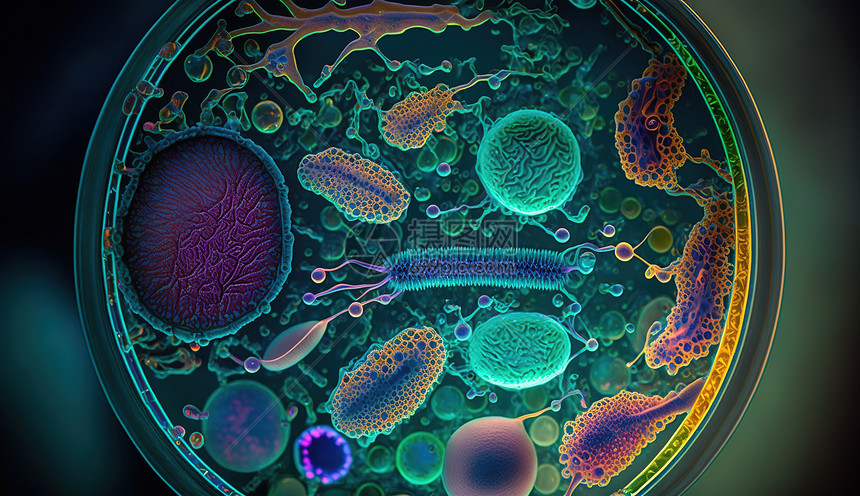 抽象微观真菌病毒场景图片