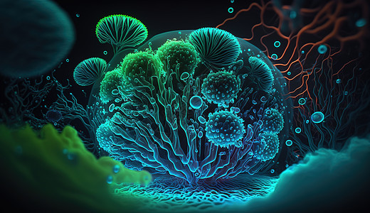 蓝绿微生物图片
