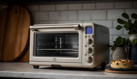 厨房里的的小型电烤箱图片