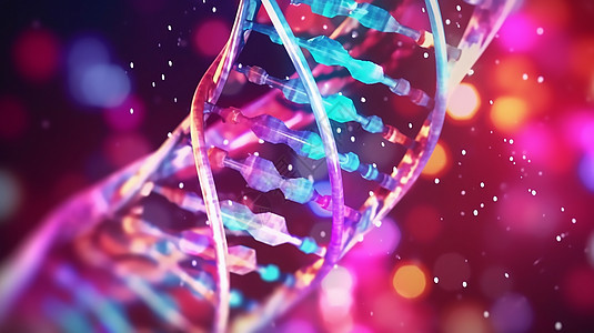 彩色背景DNA生物链图片