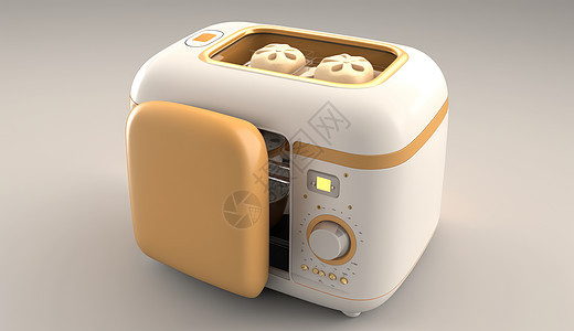 可爱的3D面包机模型图片
