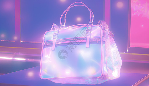 发光的粉色手提包背景图片