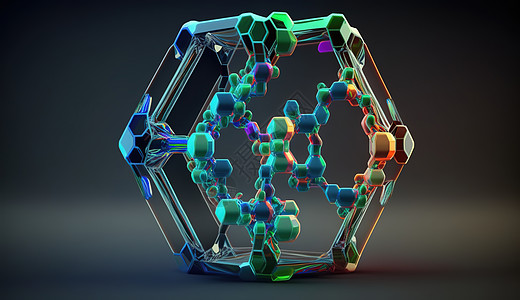 彩色分子结构图片