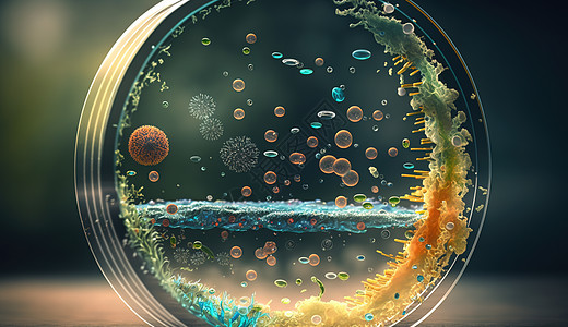创意微观微生物场景图片