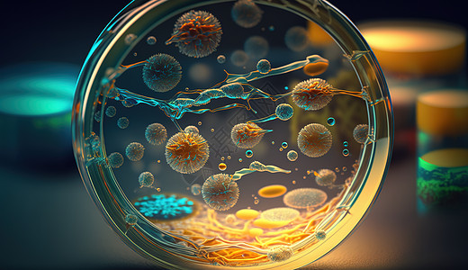 创意微观菌群场景背景图片