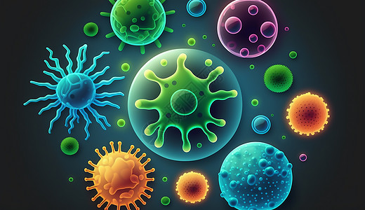 大小和小手载体细菌和病毒细胞设计图片
