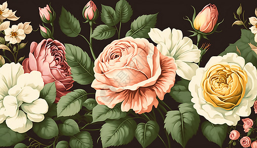 玫瑰花束图案图片