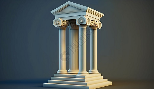 罗马雕塑罗马白色神庙廊柱插画