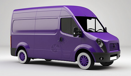 紫色的货运面包车图片